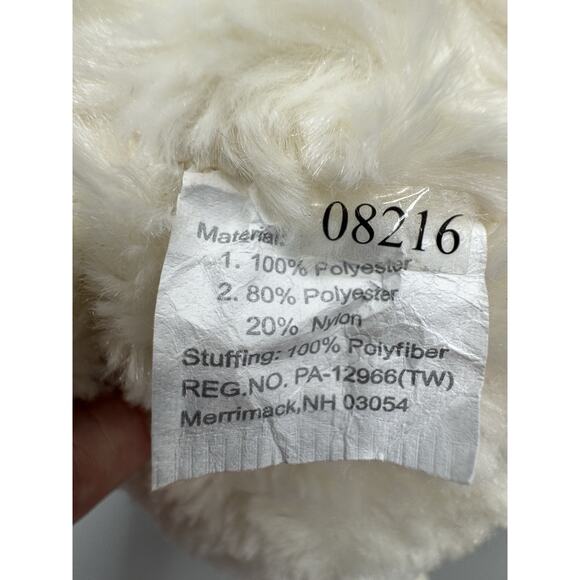 Brookstone NAP Teddy Bear White Cream In Tan Scarf Plush 12” Stuffed Animal - Picture 7 of 7